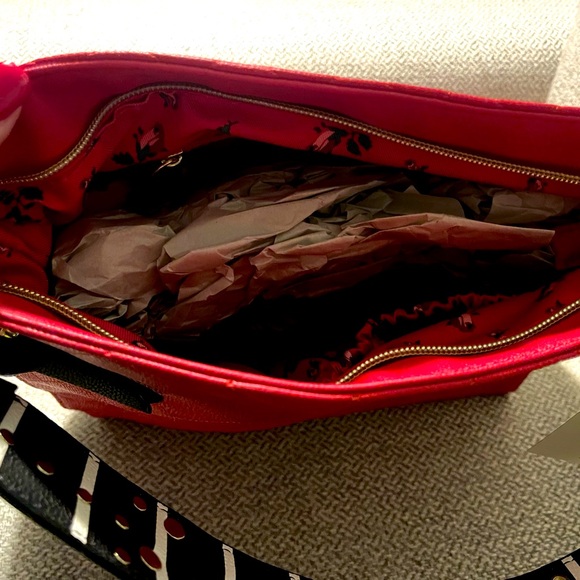 Betsey Johnson  Red Quilted Shoulder Bag - Picture 4 of 8